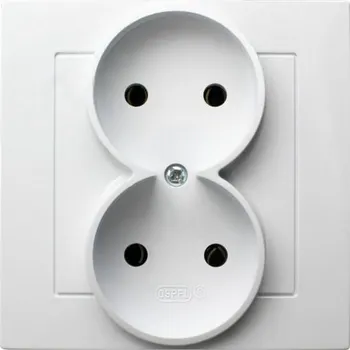 Elektrická zásuvka Zásuvka Ospel AS, dvojitá bílá (GP-2G/00)