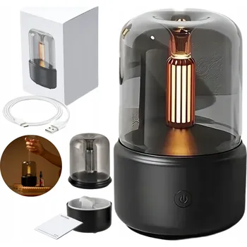 Zvlhčovač vzduchu Ionizátor, ultrazvukový zvlhčovač vzduchu, čistička vzduchu Retro Led Soniczny Difuzér 13 W 120 l černý