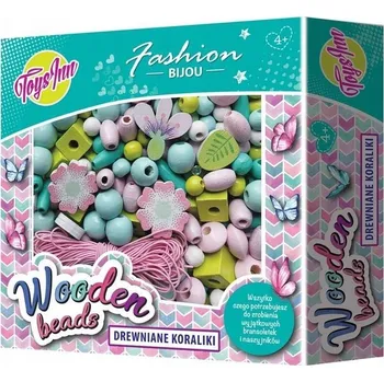 Dřevěná hračka Sada Dřevěné korálky Stnux s květinami 450 ks.