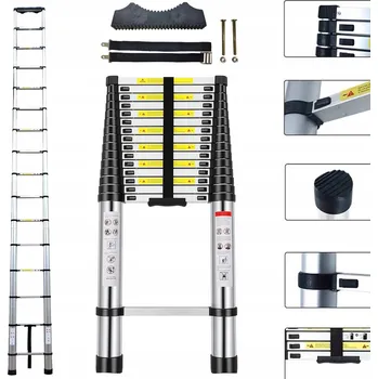 Žebřík Žebřík teleskopický hliníkový 6,3 m 16 příček nosnost 150 kg