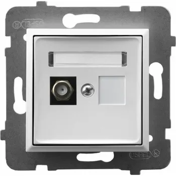 Elektrická zásuvka Ospel ARIA Jedna anténní zásuvka typu F bílá GPA-1UF / m / 00