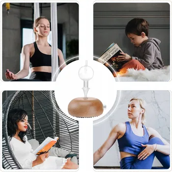 Aroma difuzér Skleněný difuzér esenciálních olejů - sada aromaterapeutických rozprašovačů s dřevěnou základnou