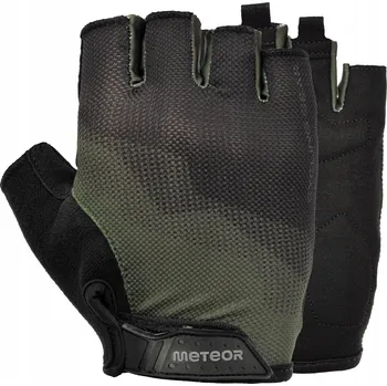 Cyklistické rukavice Cyklistické rukavice cyklistické krátké Na Suchý Zip bez prstů zelené METEOR