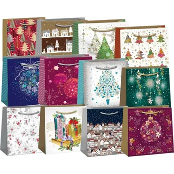 Dárková taška ARGUS vánoce 2025 Taška dárková vánoční mix 18x18 cm