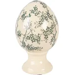 Clayre & Eef - Dekorativní keramické vajíčko na podstavci EMERALD BLOOM 6CE2395M