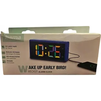 Budík Budík Hama modrý, 15 cm