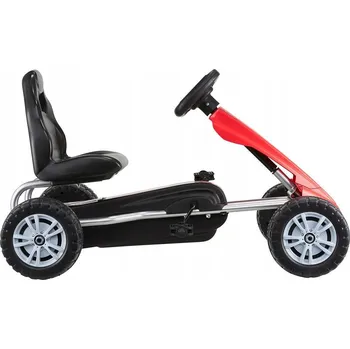 Dětské šlapadlo Šlapací motokára Happy Kiddo červená s nastavitelným sedadlem, nosnost 30 kg