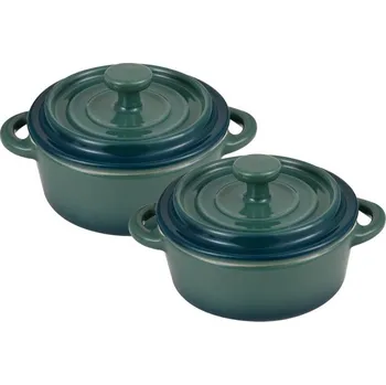 BERGNER Zapékací miska s poklicí kamenina EXCALIBUR sada 2 ks zelená BG-13366-GR