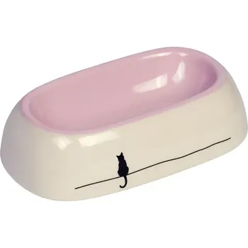 Miska pro psa Nobby Tabby keramická miska pro kočku růžová 18 x 10,5 x 4,5 cm