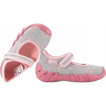 Dívčí bačkory BEFADO 109P265N TEXTILNÍ BALERÍNKY PRO DÍVKY DOMŮ PAPUČE PAPUČE NA SUCHÝ ZIP VEL. 22