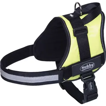 Postroj pro psa Nobby Seguro bezpečnostní postroj pro psa M-L žlutá neon 65-80cm