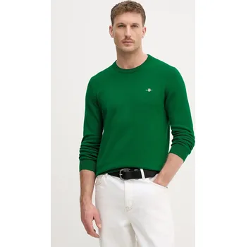 Pánský svetr Bavlněný svetr Gant 8030561 zelená 77A, vel. XXL