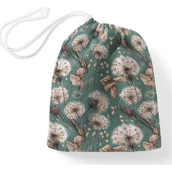 Školní sáček Bavlněný pytlík/sáček na přezůvky Sandra SA-716 Podzimní pampelišky na zeleném