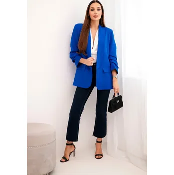 Dámská bunda Kesi Sako 9709 s elegantní klopou Barva: Modrá - tmavě, Velikost: UNI
