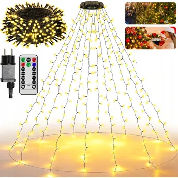 Vánoční dekorace VÁNOČNÍ OSVĚTLENÍ NA STROMEČEK 300 LED VNITŘNÍ VENKOVNÍ DEKORATIVNÍ SVÁTEČNÍ 2,5M