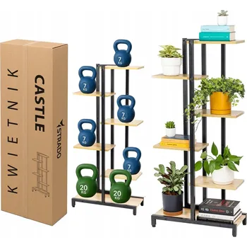 Stojan na květiny Držák Na Květináč stojící kovový stojan na květiny rostliny 6 úrovní 125 cm loft