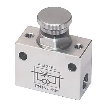 Ventil Pneumatický NEREZ škrtící ventil jednostranný výstupní G1/8"vni Legris 7820 00 10