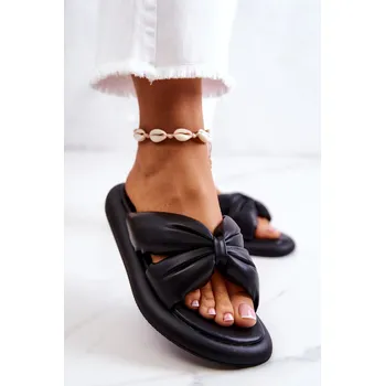 Dámské žabky Dámské módní kožené pantofle Černá Savirra 36