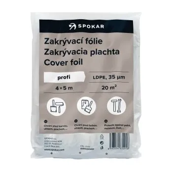Zakrývací fólie na malování Spokar Profi zakrývací folie, 35 µ, 20 m², 4 × 5 m