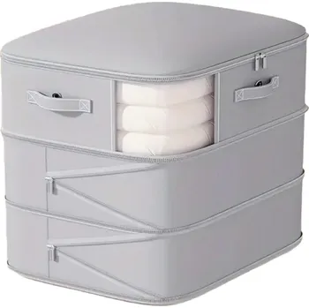 Úložný box Home Life Zig Bag samokompresní skládací organizér 52 x 42 x 60 cm šedý