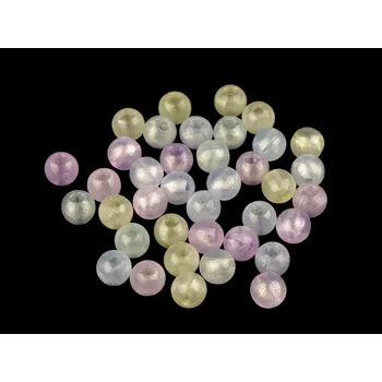 Dětské navlékací korálky Plastové korálky perleťový AB frost efekt Ø8 mm, střední, 3 mix pastelový AB