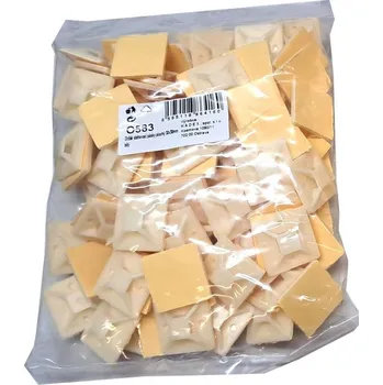 Organizace kabelů Držák stahovací pásky plochý 30x30mm bílý, balení 100ks