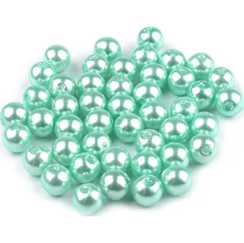 Dětské navlékací korálky Plastové voskové korálky / perly Glance Ø6 mm, střední, F18 mint