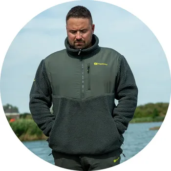 Rybářské oblečení RidgeMonkey Bunda APEarel ThermaPro Sherpa Fleece Green - XL