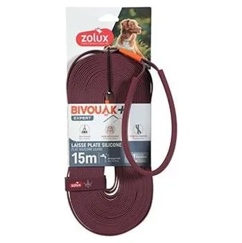 Vodítko pro psa Vodítko pes BIVOUAK ploché,silik.15mm/15m červenáZolux