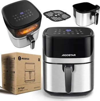 fritéza Horkovzdušná fritéza 1600W 6,5 l s programy a okénkem Aigostar