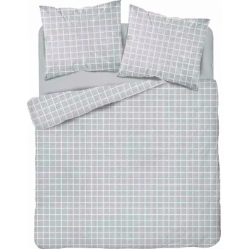 Povlečení Povlečení 180x200 Šedá mřížka Home Satin