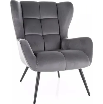 Křeslo Louis Velvet šedé/černé