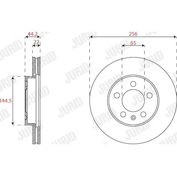 Brzdový systém Brzdový kotouč JURID 563227JC