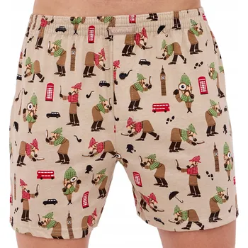 Pánské spodní prádlo Pánské boxerky Cornette Classic 001/163 vel. XXL (52) volné béžové Sherlock