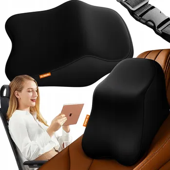 Polštář POLŠTÁŘ AUTOMOBILOVÁ PODLOŽKA NA OPĚRKU HLAVY AUTOSEDAČKY DO AUTA - ČERNÁ