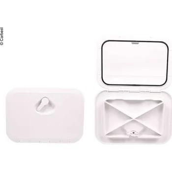 Příslušenství ke karavanu CARBEST Přístupový panel se zámkem bílý, 2 zajišťovací šrouby 606x353mm