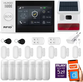 Sada domovního alarmu Bezdrátový GSM + WiFi alarm s aplikací TUYA, sada, HUXGO HXA007