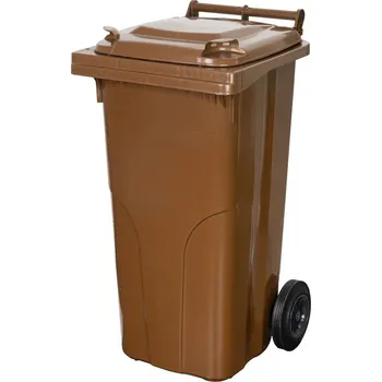 Odpadkový koš Nadoba MGB 120 lit, plast, hnedá 8014, HDPE, popolnica na odpad