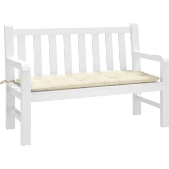 Podsedák vidaXL Poduška na zahradní lavici 120 x 50 x 7 cm textil [361593] Barva: krémová