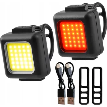 Cyklosvítilna Světlo na kolo přední + zadní LED USB, silné světlo na řídítka