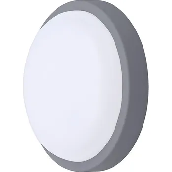 Solight LED venkovní osvětlení kulaté, 13W, 910lm, 4000K, IP54, 17cm, šedá barva