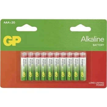 Alkalická baterie GP AAA (R3) 20 ks