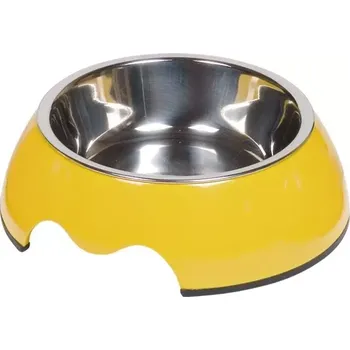 Miska pro psa Nobby Nobly nerez miska v žlutém pouzdře 160ml