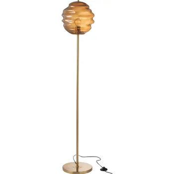 Stojací lampa J-line Hnědá skleněná stojací lampa Honeycomb 156 cm
