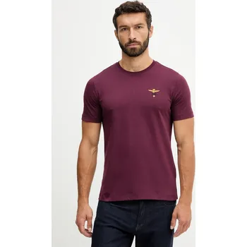 Pánské tričko Bavlněné tričko Aeronautica Militare TS1580UJ00372 burgundské 83X, vel. XL