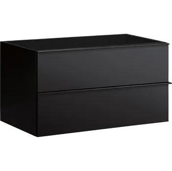 Koupelnový nábytek CERANO - Koupelnová skříňka pod umyvadlo s úchytkou Velora - černá matná, černá úchytka - 79x53x46 cm