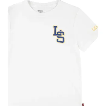 Dětská móda Dětské bavlněné tričko Levi's "LS" MONOGRAM TEE 9EL402 bílá 00X, vel. 164