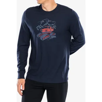 Oblečení a móda Mikina bez kapuce Smartwool Snowcat Graphic Long Sleeve Graphic Tee - deep navy