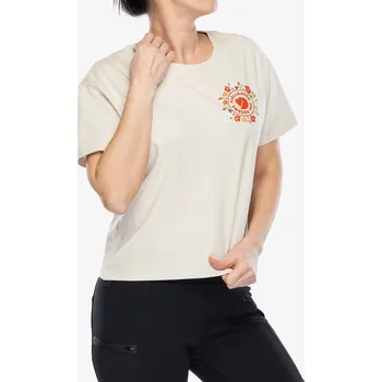 Dámské tričko s potiskem Fjallraven Fjallblomster Logo T-shirt - chalk white
