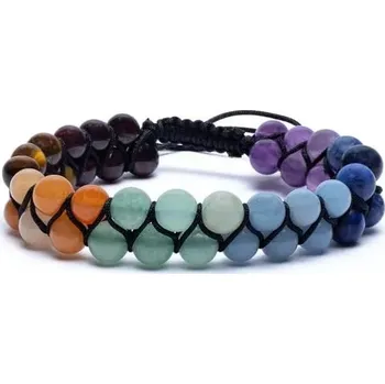 Drahý kámen Dvouřadý čakrový náramek